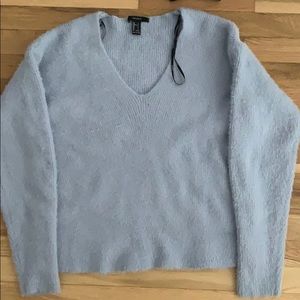 Brushed V-Neck Sweater Blue